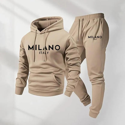 Milano Trainingsanzug für Herren mit Print und Kordelzug – Frontansicht