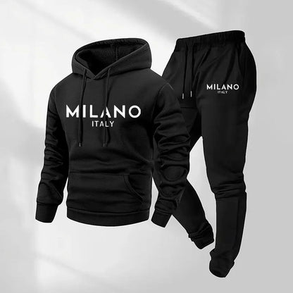 Milano Trainingsanzug für Herren mit Print und Kordelzug – Seitenansicht