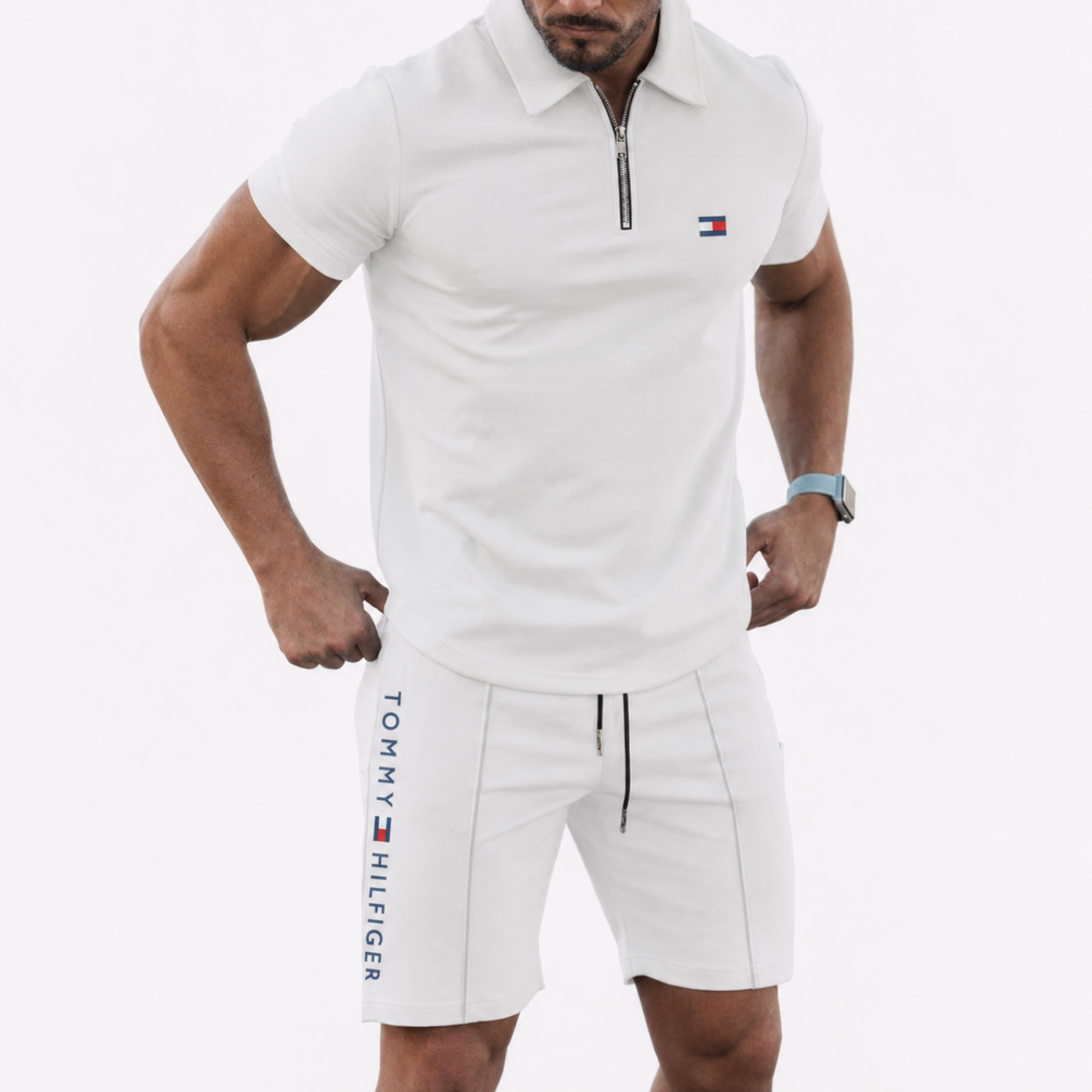 Elegantes Hemd- und Shorts-Set – Detailansicht