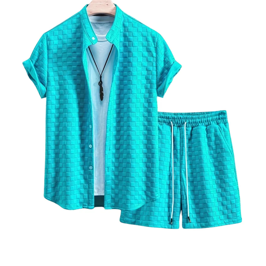 Herren Sommer-Set mit Hemd und Shorts – Zweiteiliges Freizeit-Outfit