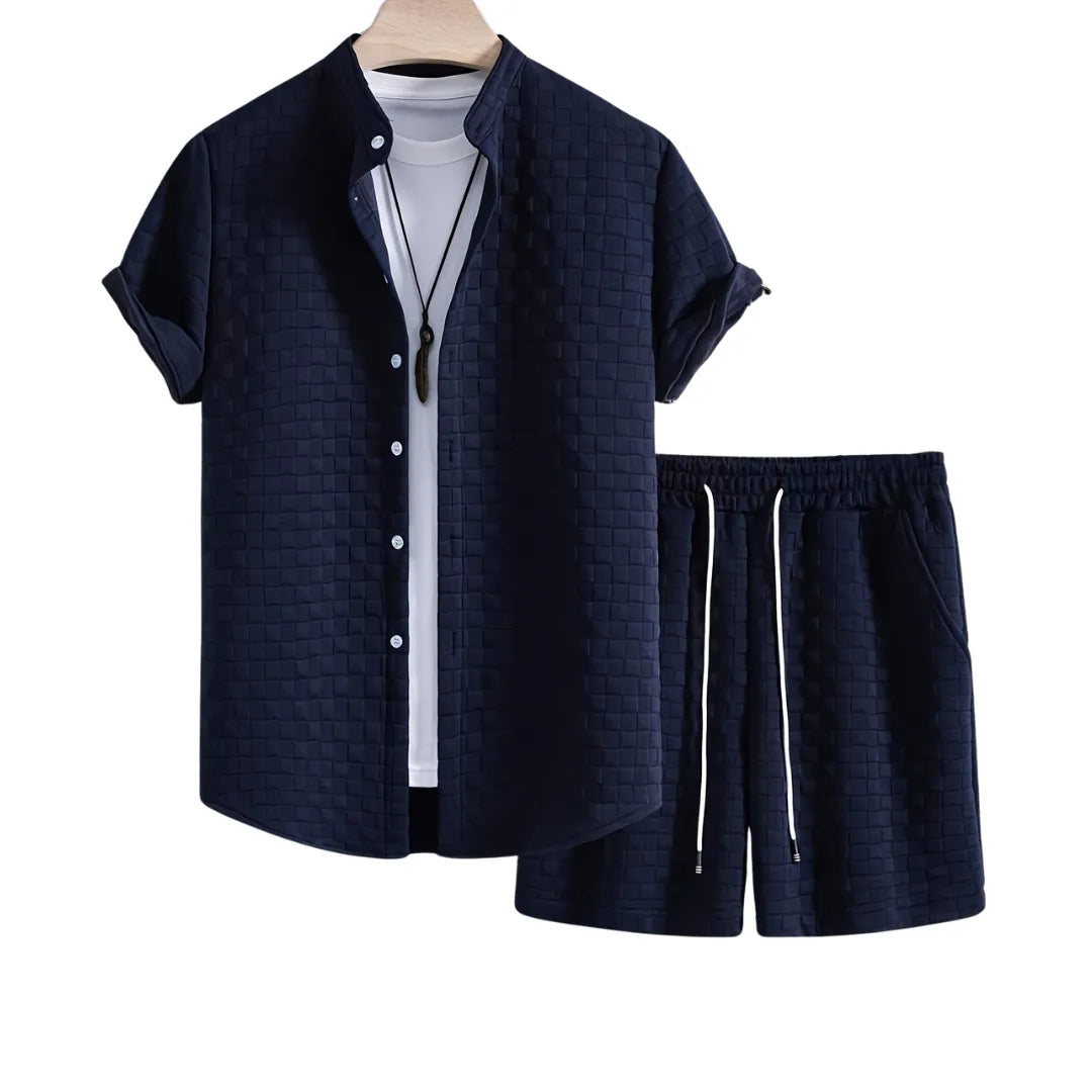 Herren Sommer-Set mit Hemd und Shorts – Zweiteiliges Freizeit-Outfit