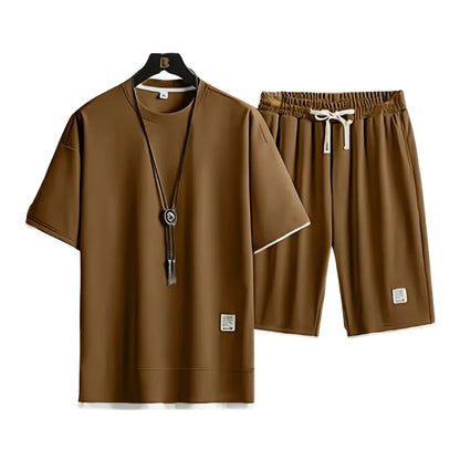 Herren Sommer-Set in Waffelstruktur – Zweiteiliges Freizeit-Outfit