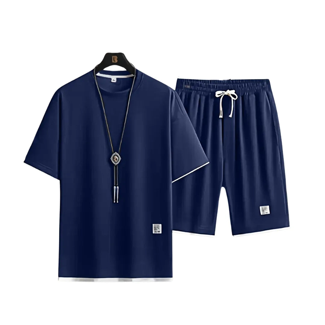 Herren Sommer-Set in Waffelstruktur – Zweiteiliges Freizeit-Outfit
