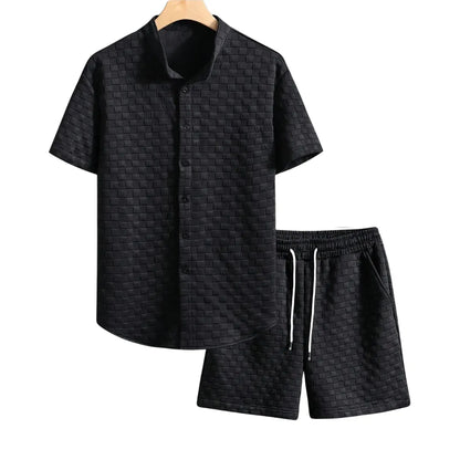 Herren Sommer-Set mit Hemd und Shorts – Zweiteiliges Freizeit-Outfit