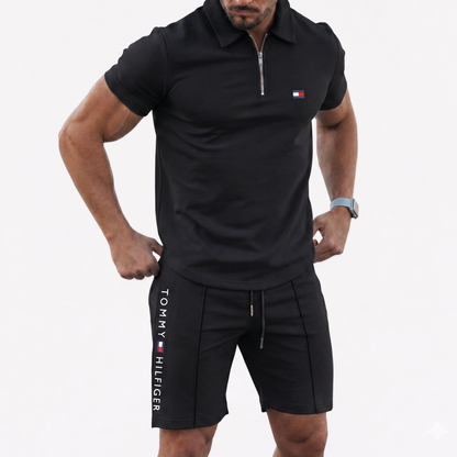 Elegantes Hemd- und Shorts-Set – Seitenansicht