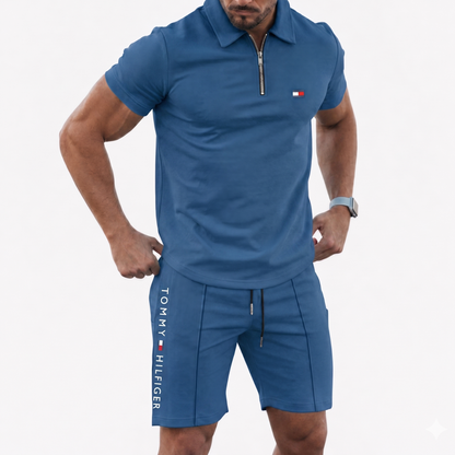 Elegantes Hemd- und Shorts-Set – Frontansicht