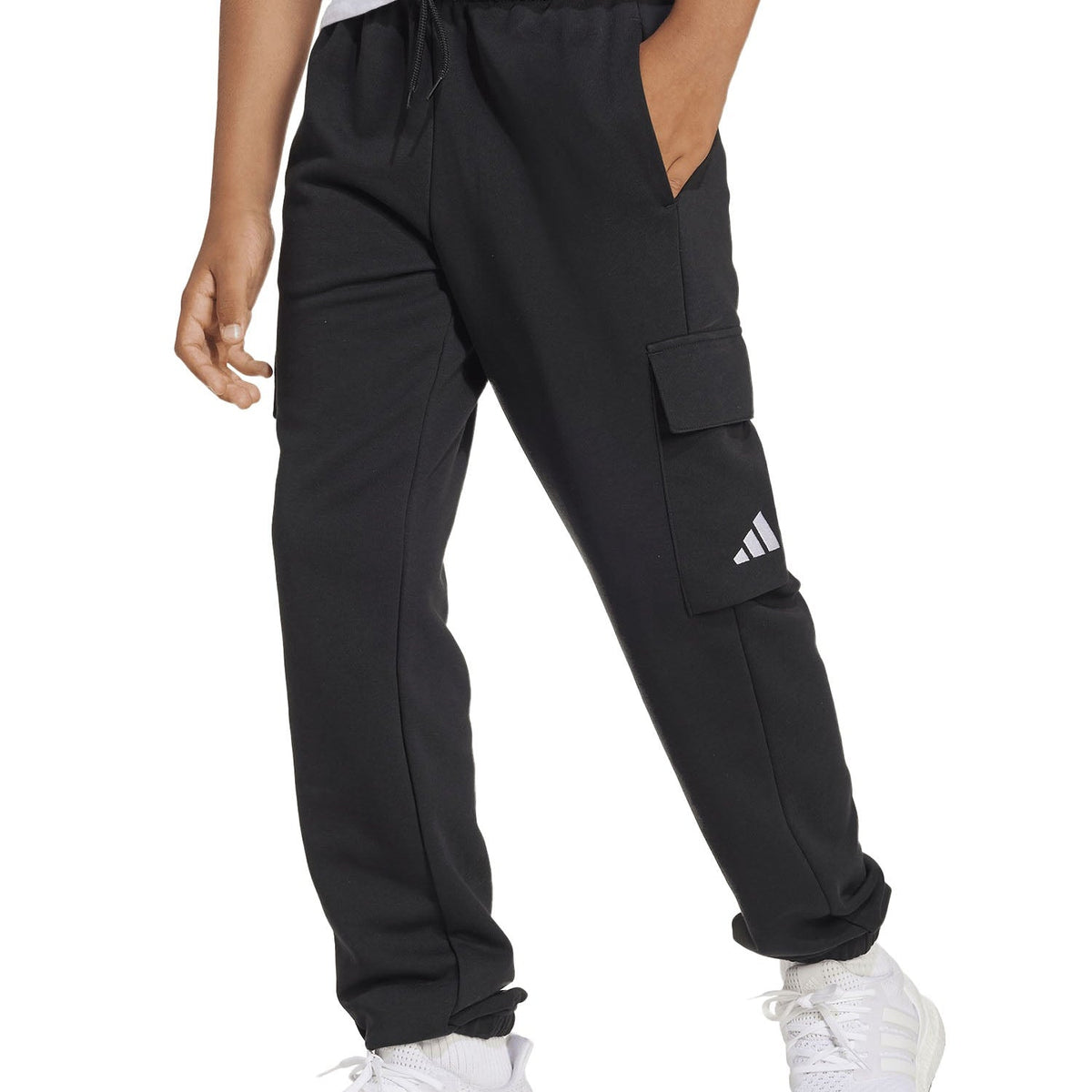 Adidas Essentials Cargohose Kinder Schwarz - Vorderansicht (quadratisch)