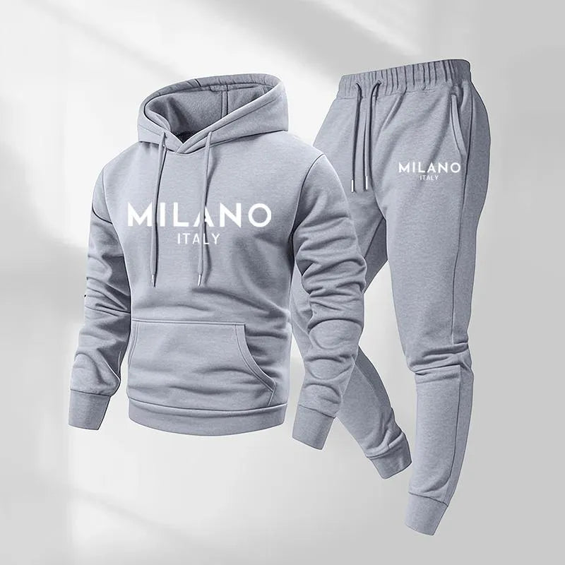 Milano Trainingsanzug für Herren mit Print und Kordelzug – Rückansicht